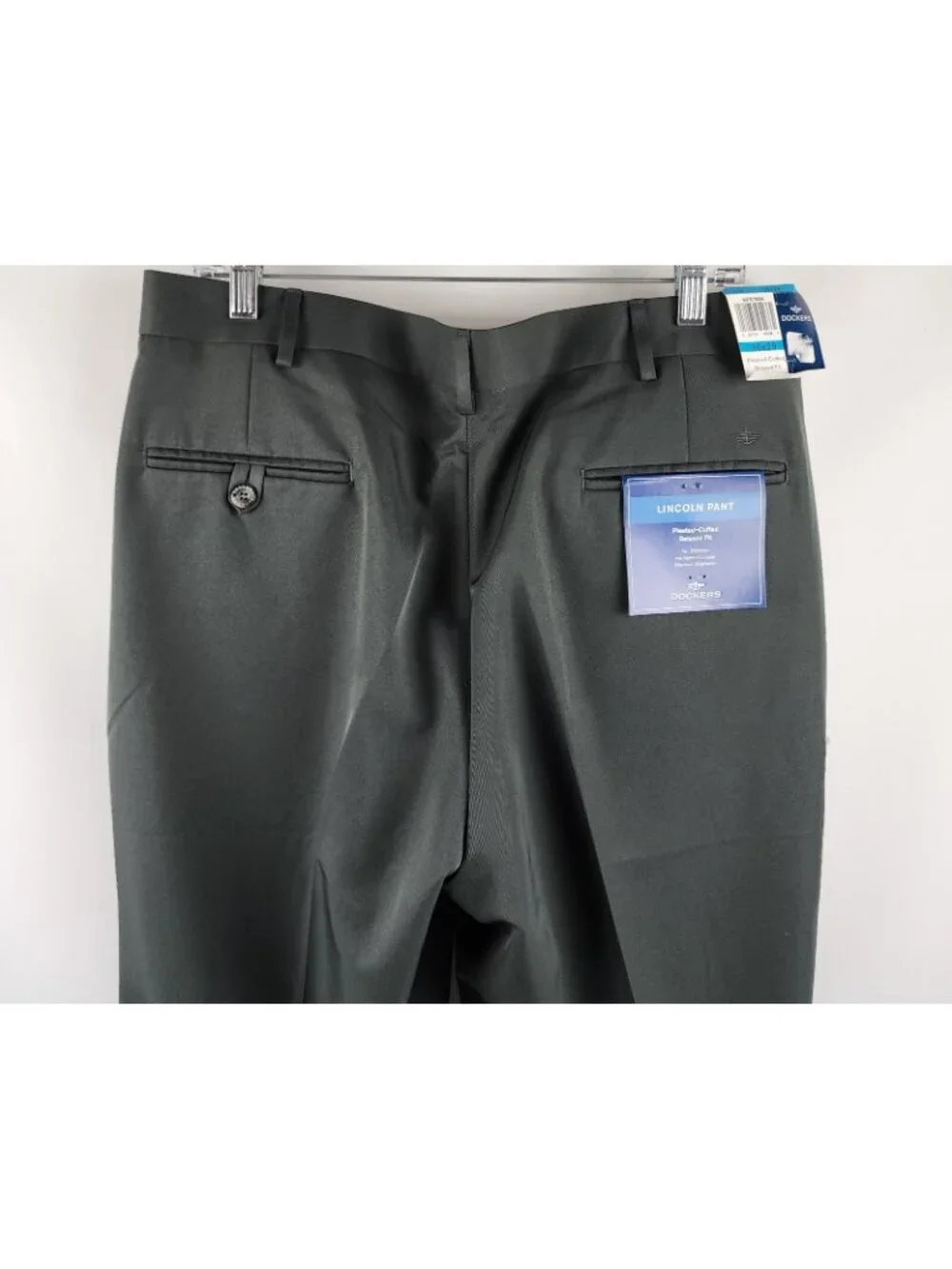 Dockers Pants Men 36x29 Green Gray Chino Lincoln Pant Pleated Cuffed Relaxed NWT